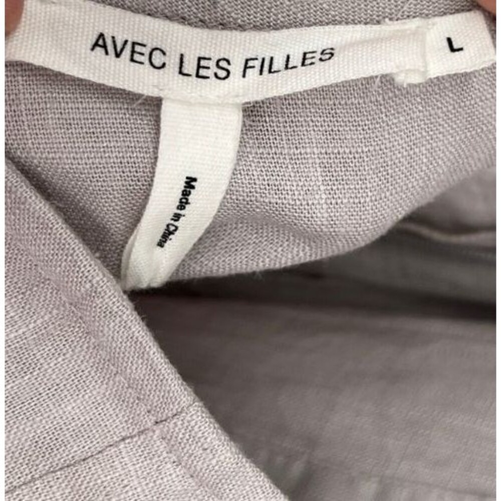Avec Les Filles Halter Neck Jumpsuit Women's Size Large Mineral Gray Linen Blend - Picture 5 of 7